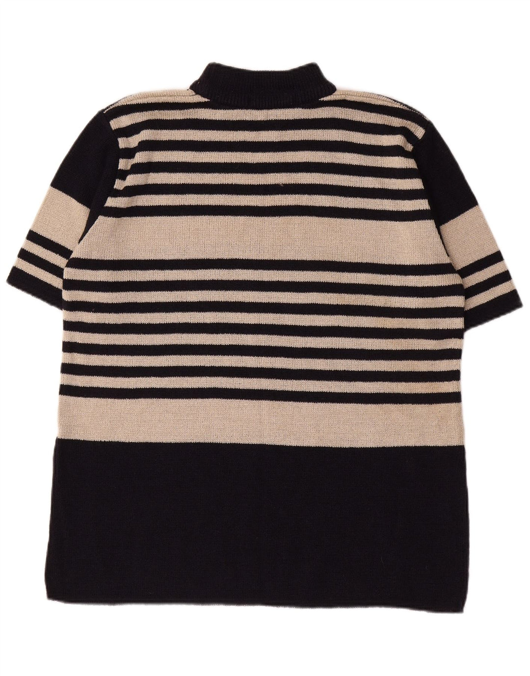 CALLE. BERNARD Suéter de cuello alto para mujer UK 40/40 Grande Negro Rayas