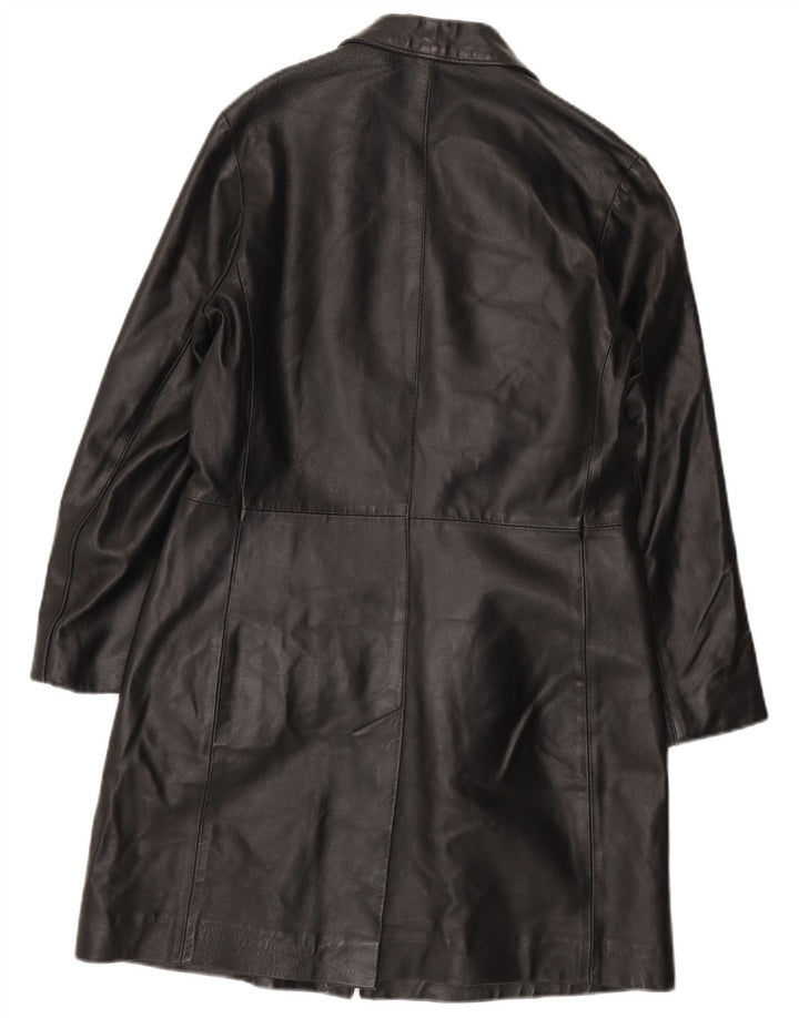 VINTAGE Abrigo de cuero para mujer IT 46 Cuero negro grande
