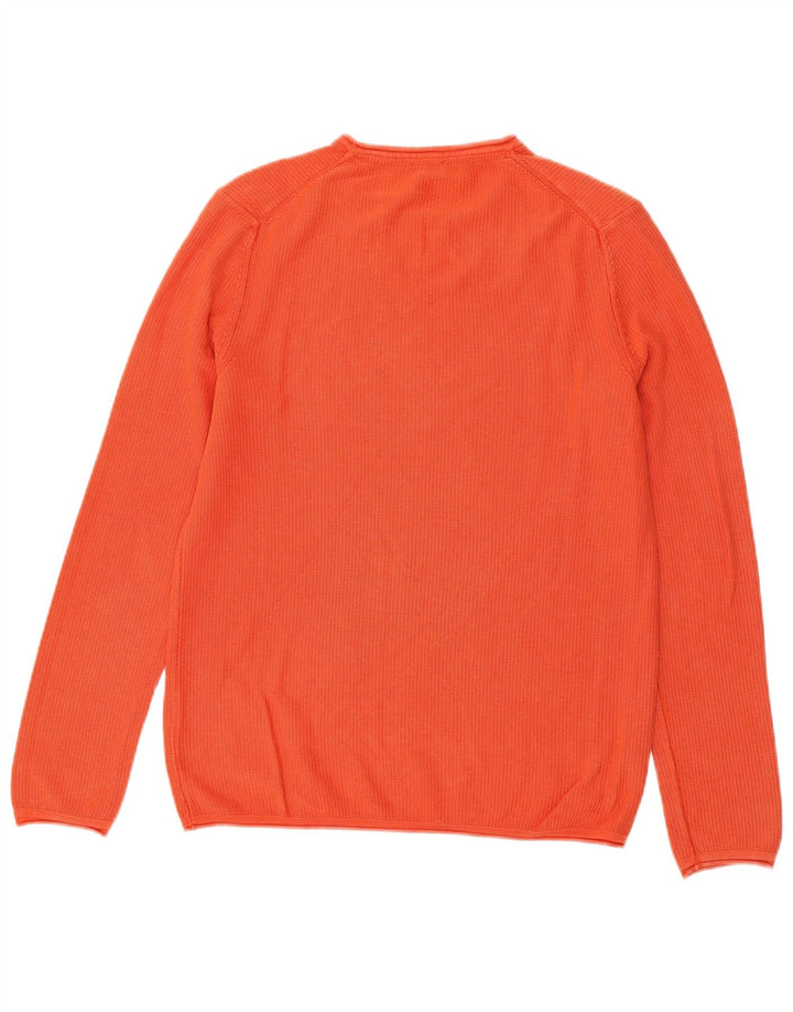 JOOP Jersey de cuello redondo para hombre, talla pequeña, naranja