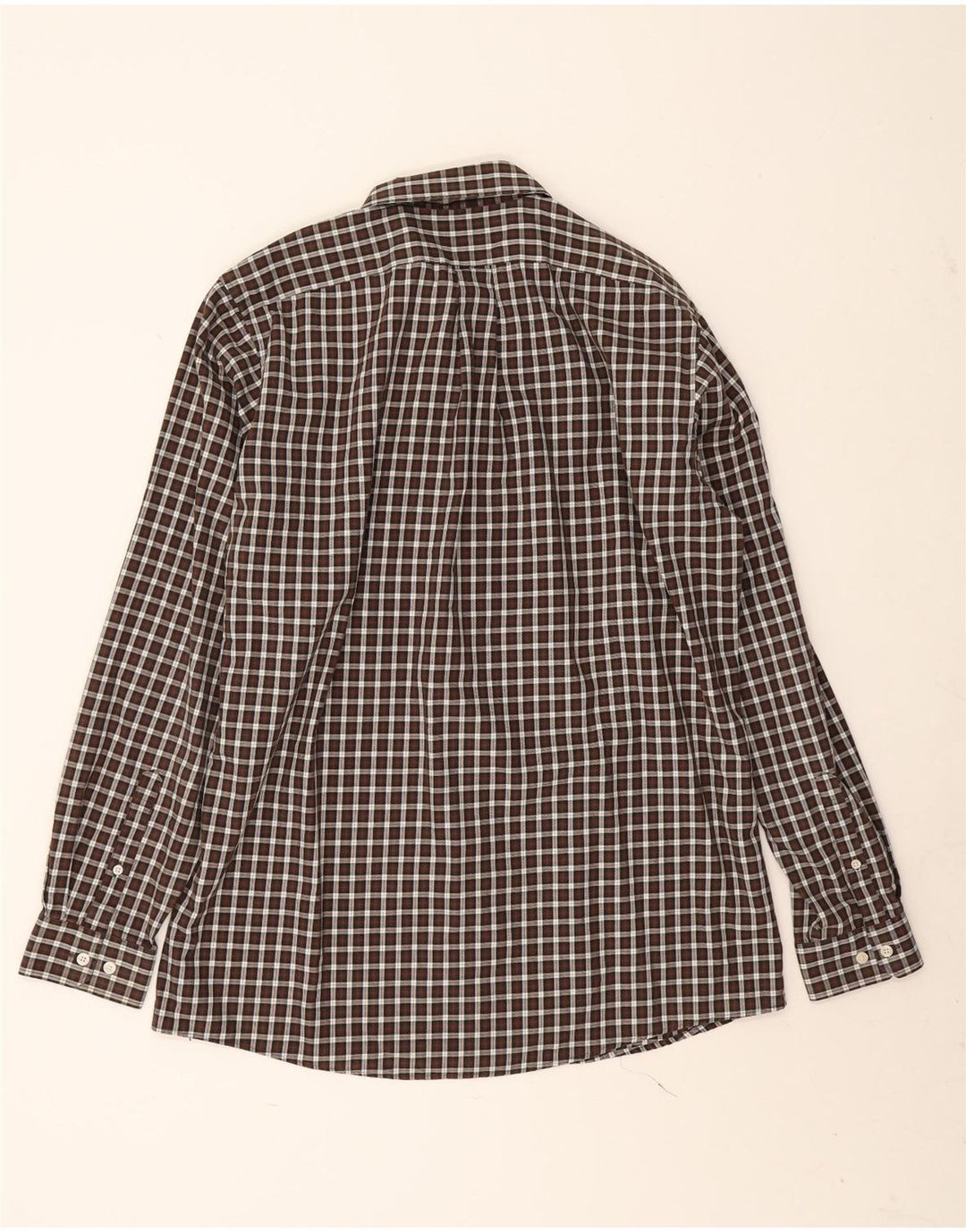 Eddie Bauer Camisa alta de corte clásico para hombre Algodón a cuadros marrón grande