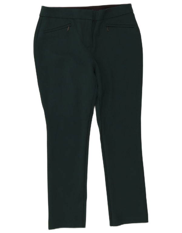 Marks & Spencer Pantalones informales ajustados para mujer UK 12 Medium W30 L26 Verde