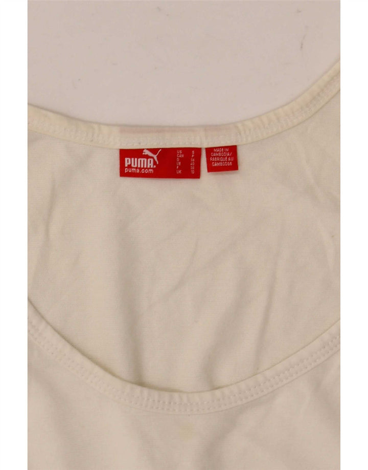 Puma Camiseta sin mangas para mujer UK 8 Small Off White