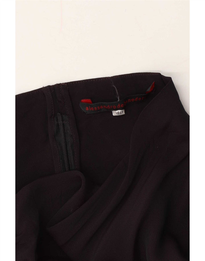 Vintage mujer manga larga maxi vestido IT 40 pequeño negro