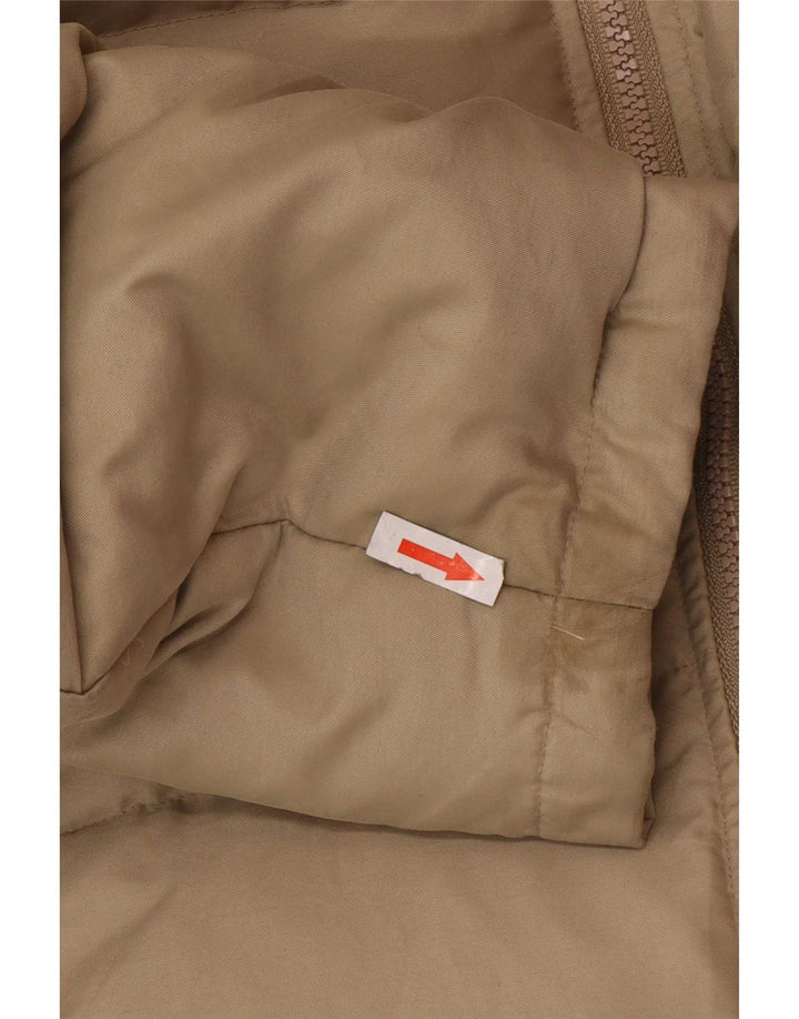 Sergio Tacchini Abrigo acolchado con capucha para hombre UK 40 Large Beige Poliéster