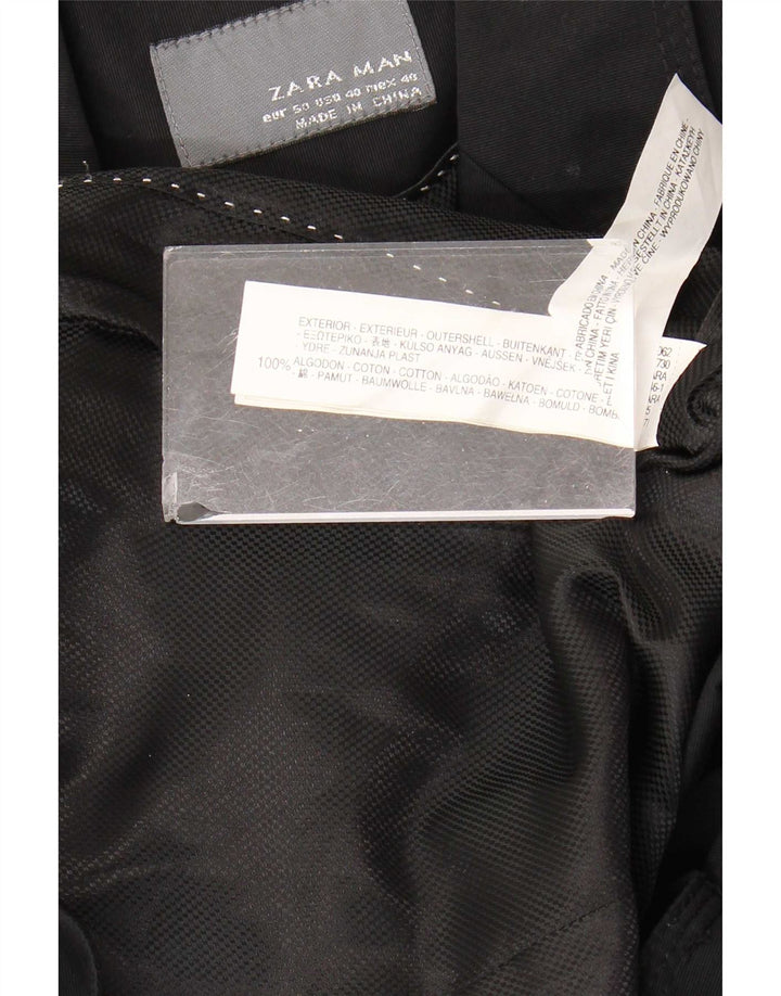Zara Chaqueta tipo blazer de 2 botones para hombre EU 50 Mediana Algodón negro