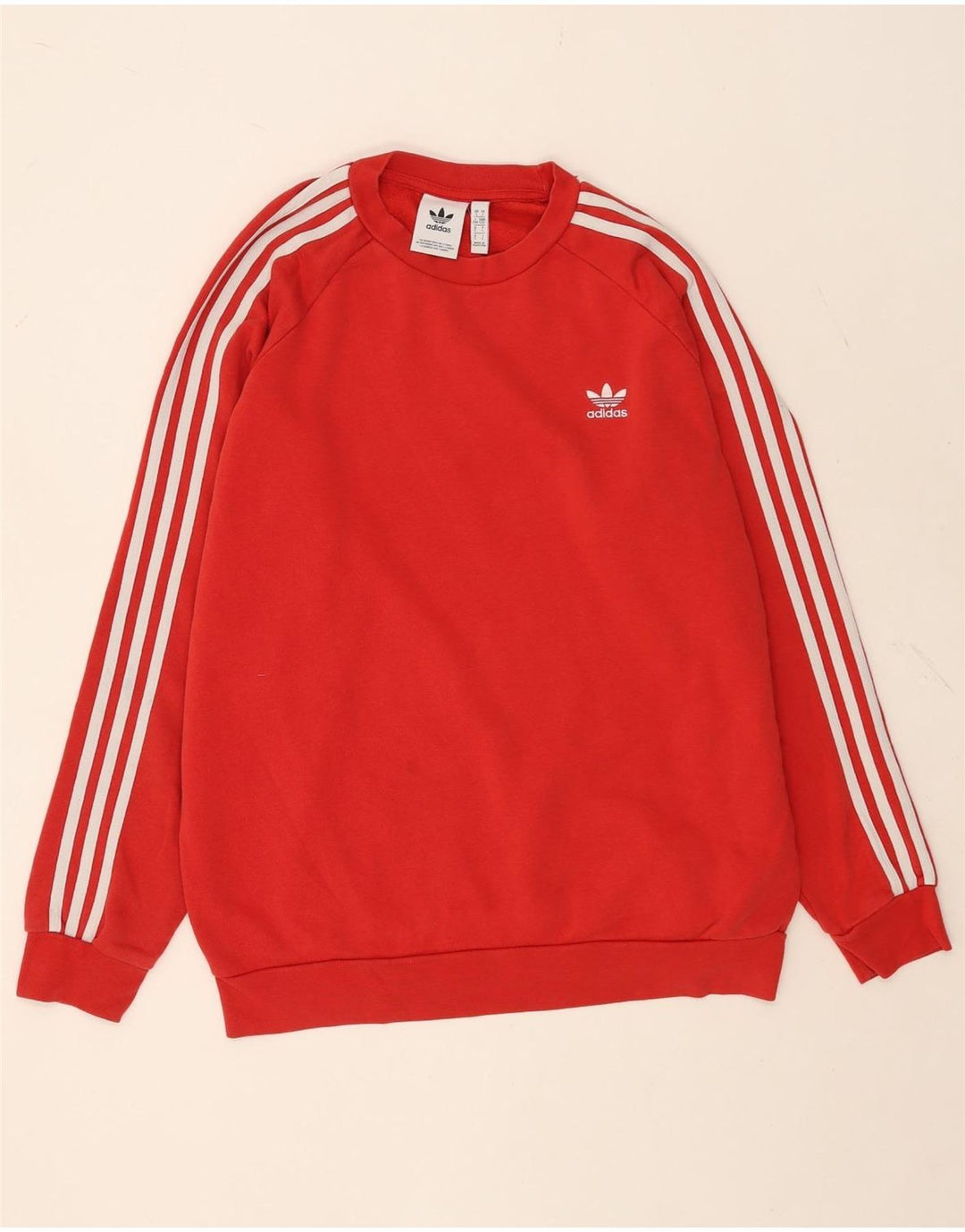Adidas Hombre Sudadera Jumper Grande Rojo Algodón