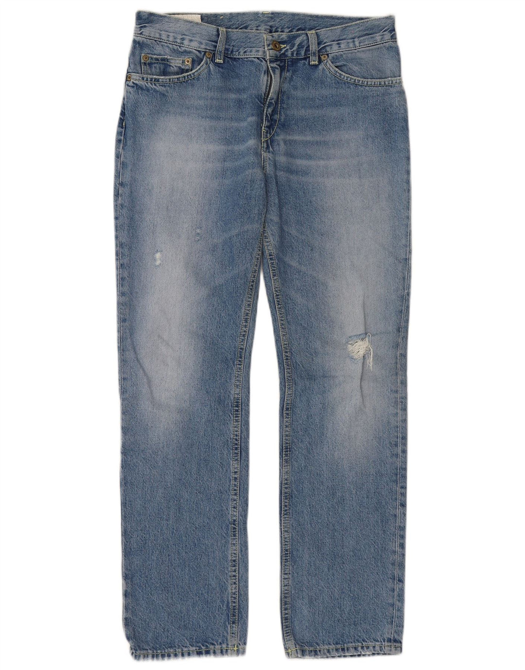Dondup Vaqueros Rectos Desgastados Mujer W27 L28 Algodón Azul