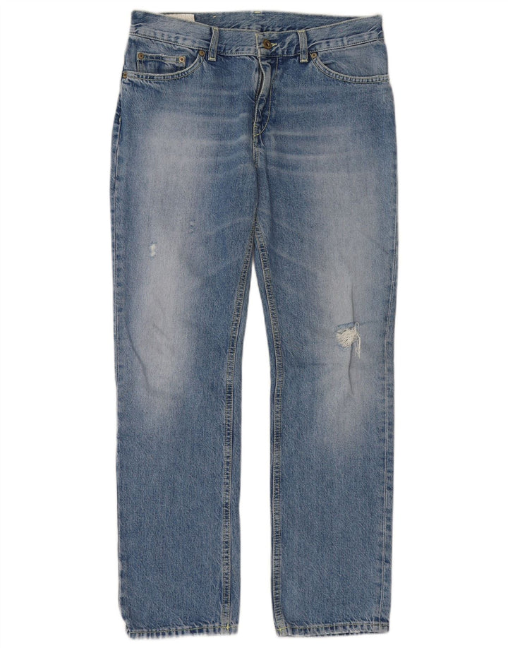 Dondup Vaqueros Rectos Desgastados Mujer W27 L28 Algodón Azul
