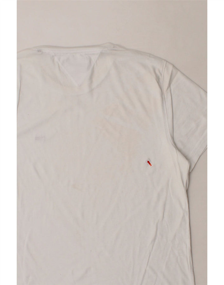 TOMMY HILFIGER Mens T-Shirt Top Medium Off White Cotton Vintage Tommy Hilfiger and Second-Hand Tommy Hilfiger from Messina Hembry 