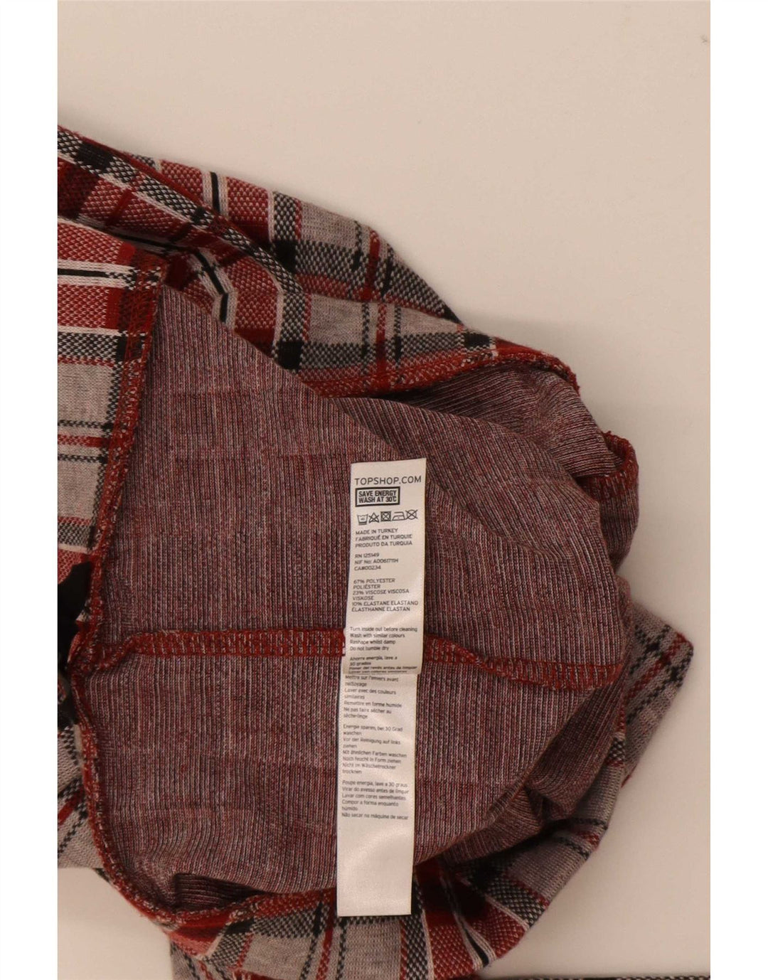 Topshop Leggings gráficos para mujer UK 8 Small Red Check Poliéster
