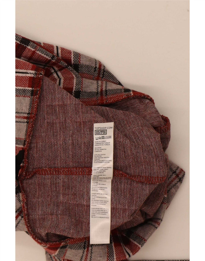 Topshop Leggings gráficos para mujer UK 8 Small Red Check Poliéster