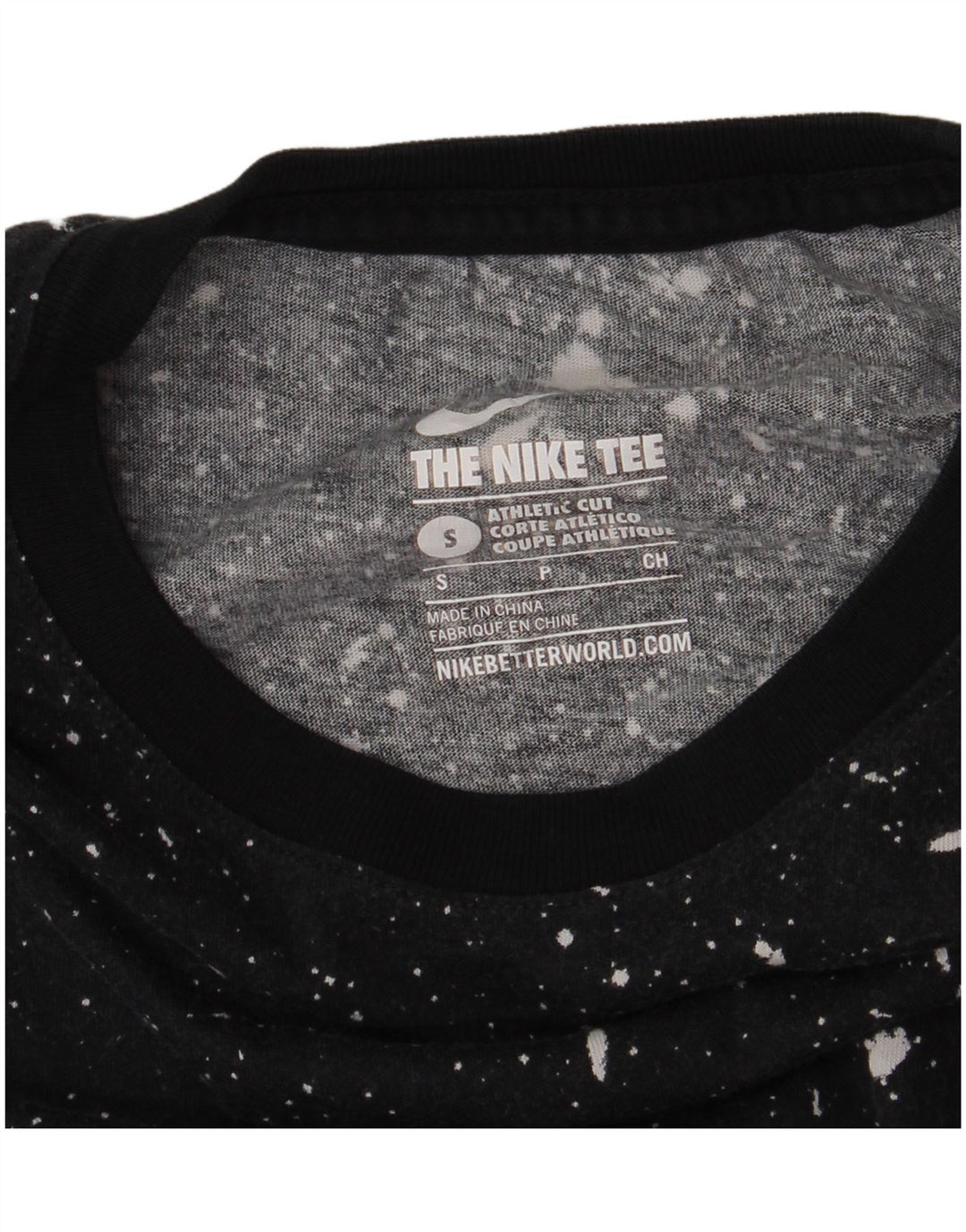 Nike Camiseta gráfica para hombre Top pequeño negro manchado