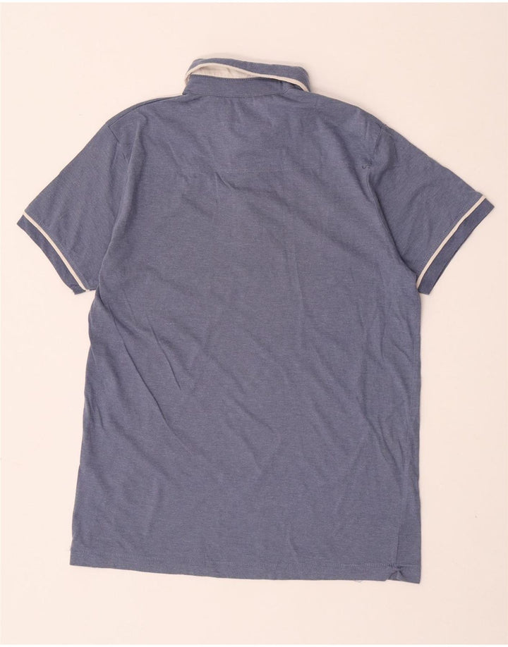 French Connection Polo para hombre pequeño de algodón azul