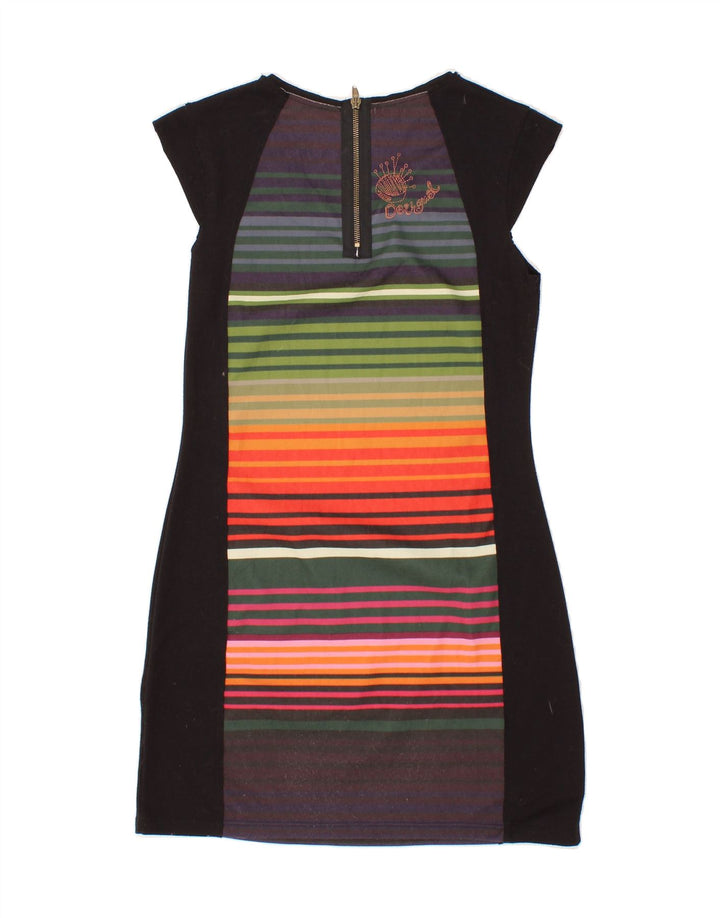 DESIGUAL Womens Sheath Dress UK 8 Small Black Striped Vintage Desigual and Second-Hand Desigual from Messina Hembry 