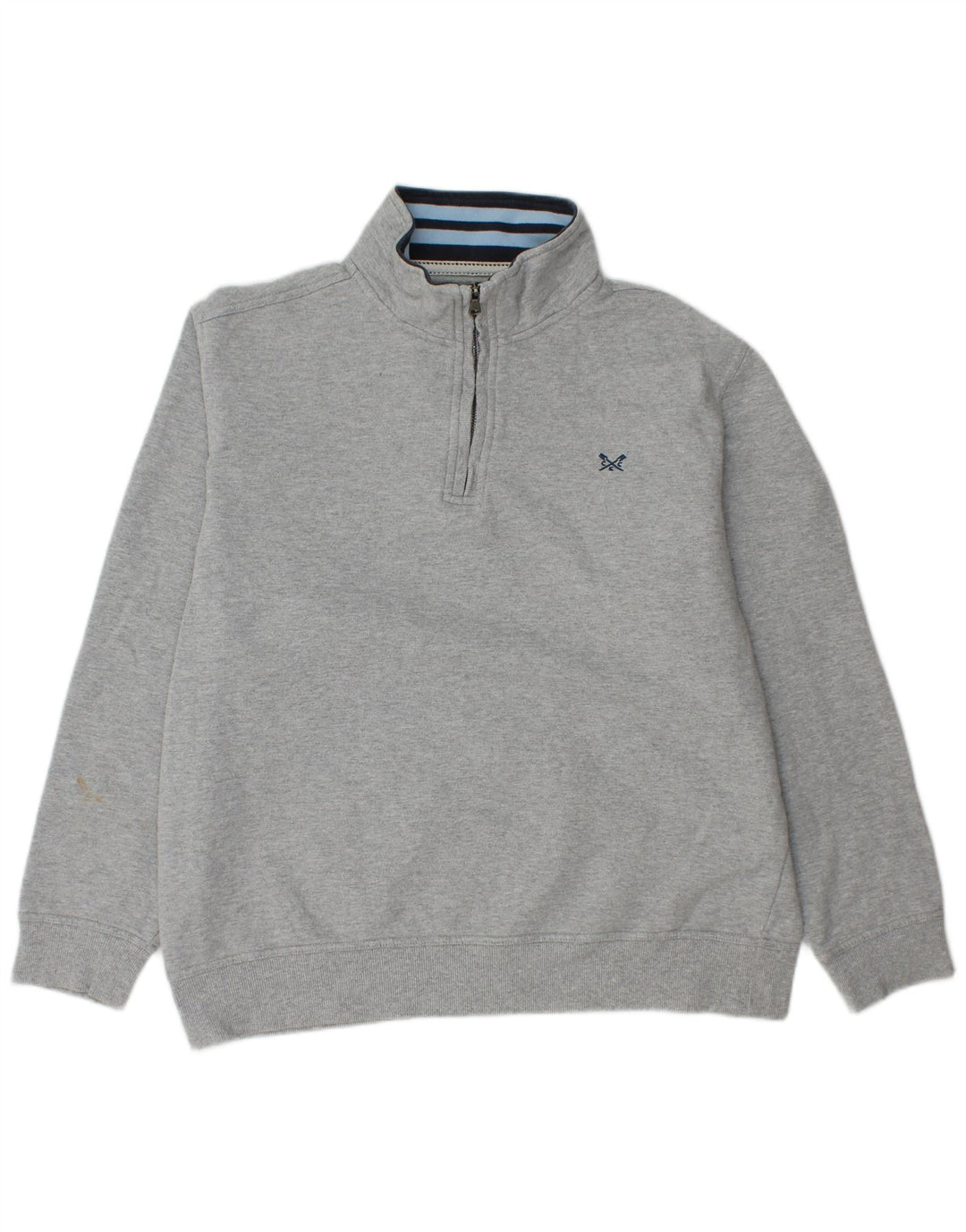 CREW CLOTHING Sudadera con cuello y cremallera para mujer UK 20 2XL Algodón gris