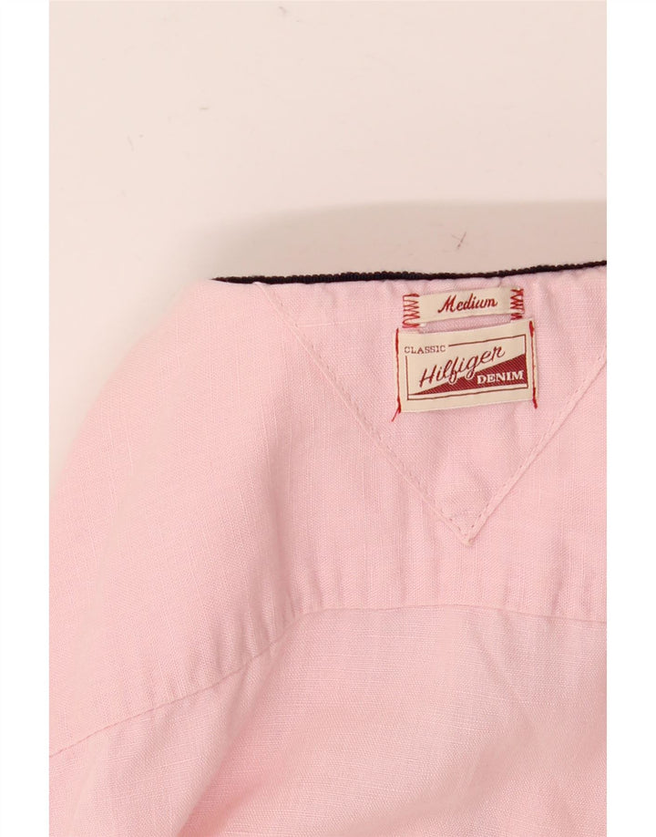 Camisa Tommy Hilfiger Hombre de Manga Corta Rosa Medio
