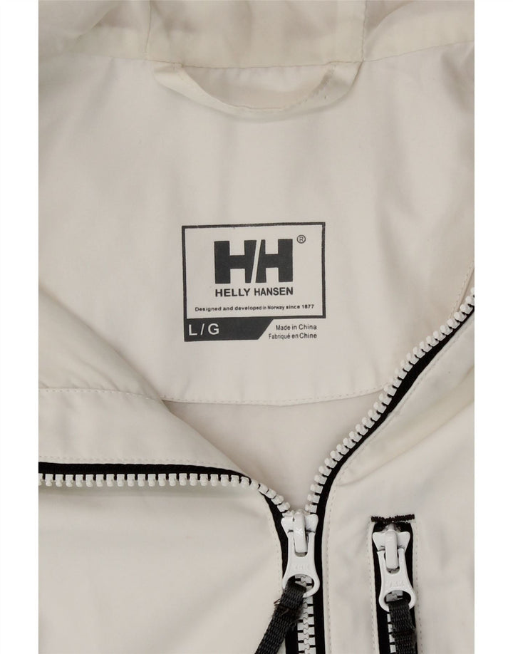 Helly Hansen Chubasquero con capucha para mujer Reino Unido 46 Grande Blanco
