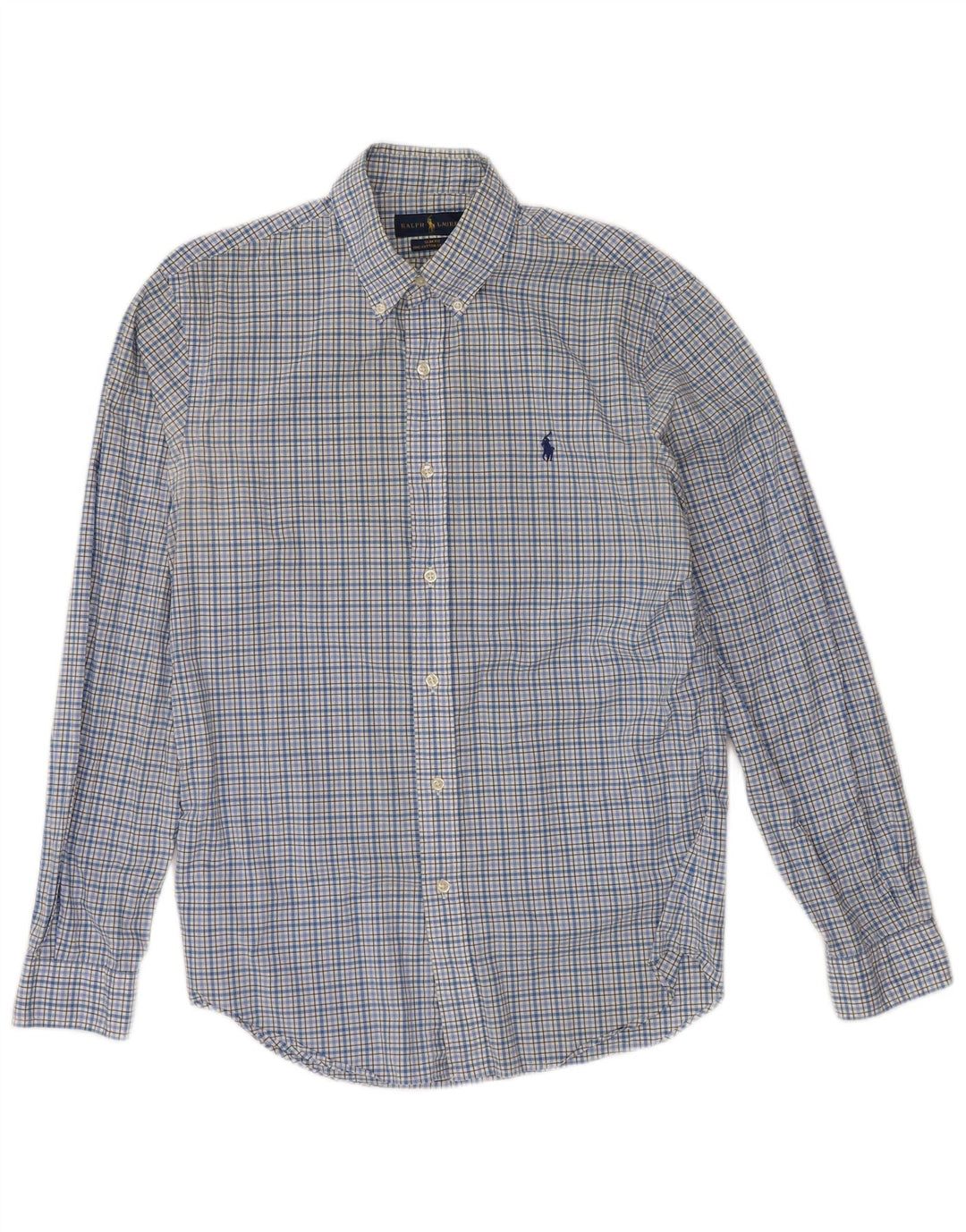 RALPH LAUREN Camisa slim fit de algodón a cuadros azul medio para hombre