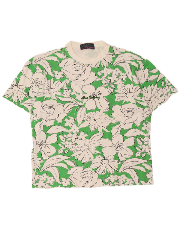 Best Company Mens By Olmes Carretti Camiseta gráfica Top XL Verde Floral