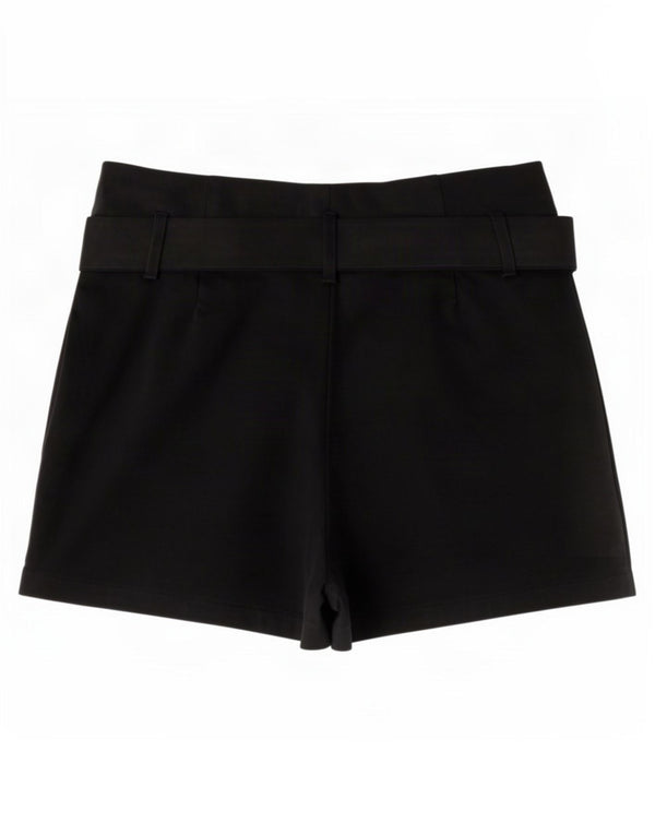 Zara Mujer Pantalones Cortos Chinos De Cintura Alta Pequeño W26 Negro