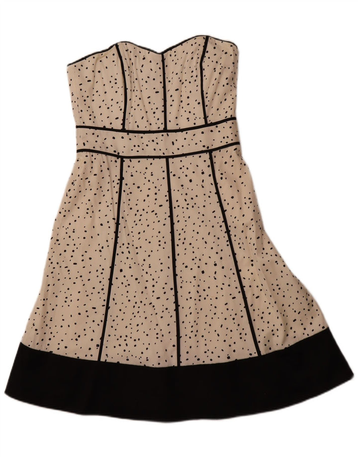 COAST Vestido sin tirantes para mujer UK 12 Algodón con lunares blancos medianos