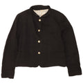Zara Mujer Crop Bomber Chaqueta UK 40 XL Algodón Negro