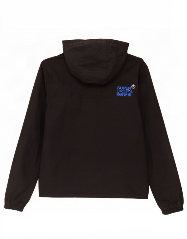Superdry Chaqueta cortavientos con capucha Windcheater para hombre UK 40 Large Nylon negro