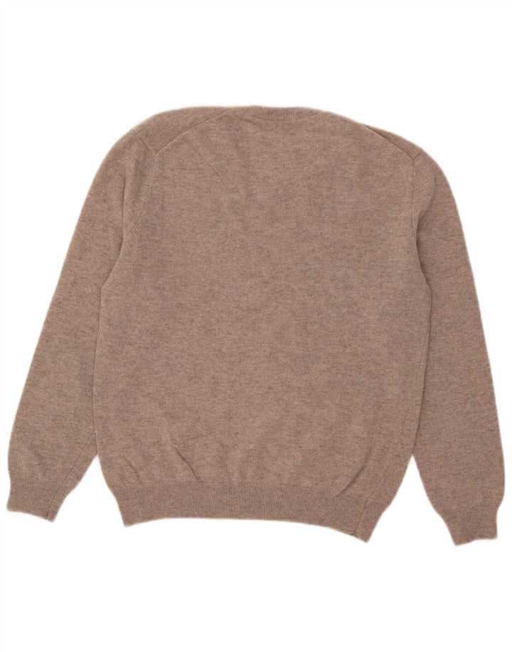 Benetton Jersey Con Cuello De Pico Small De Lana Beige Hombre