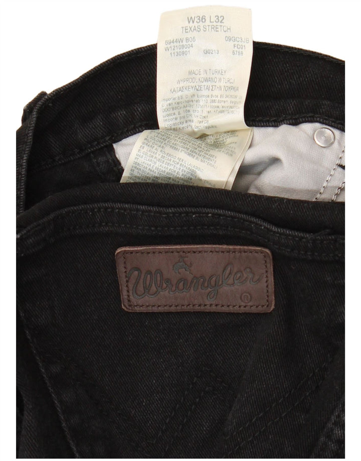 WRANGLER Vaqueros rectos elásticos Texas para hombre W36 L32 Algodón negro
