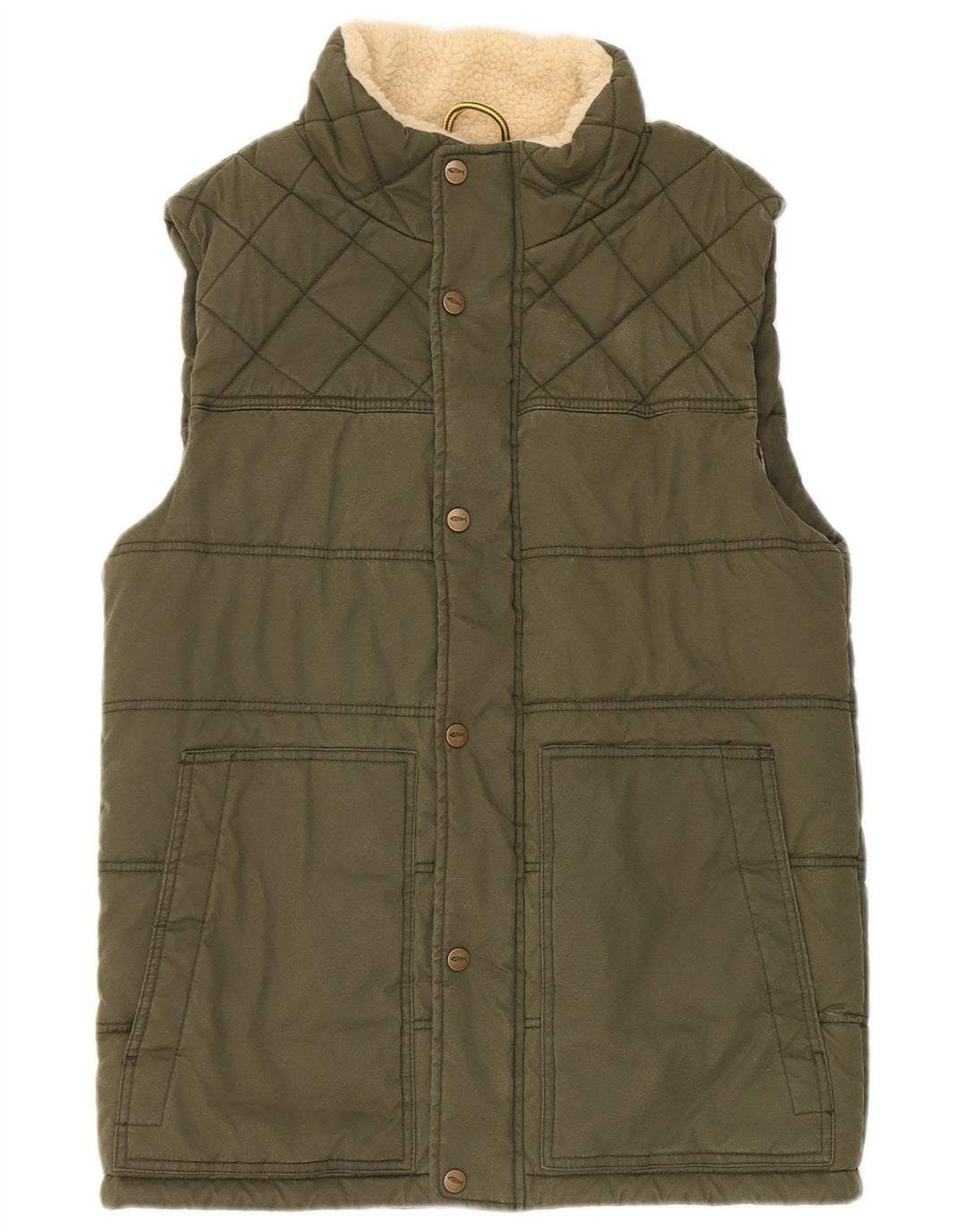 Weird Fish Chaleco acolchado para hombre UK 38 Small Verde Poliéster