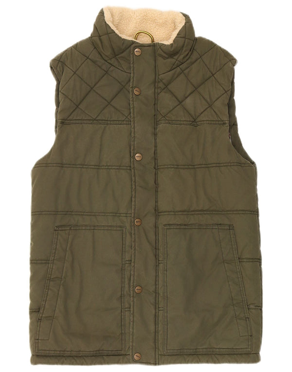 Weird Fish Chaleco acolchado para hombre UK 38 Small Verde Poliéster
