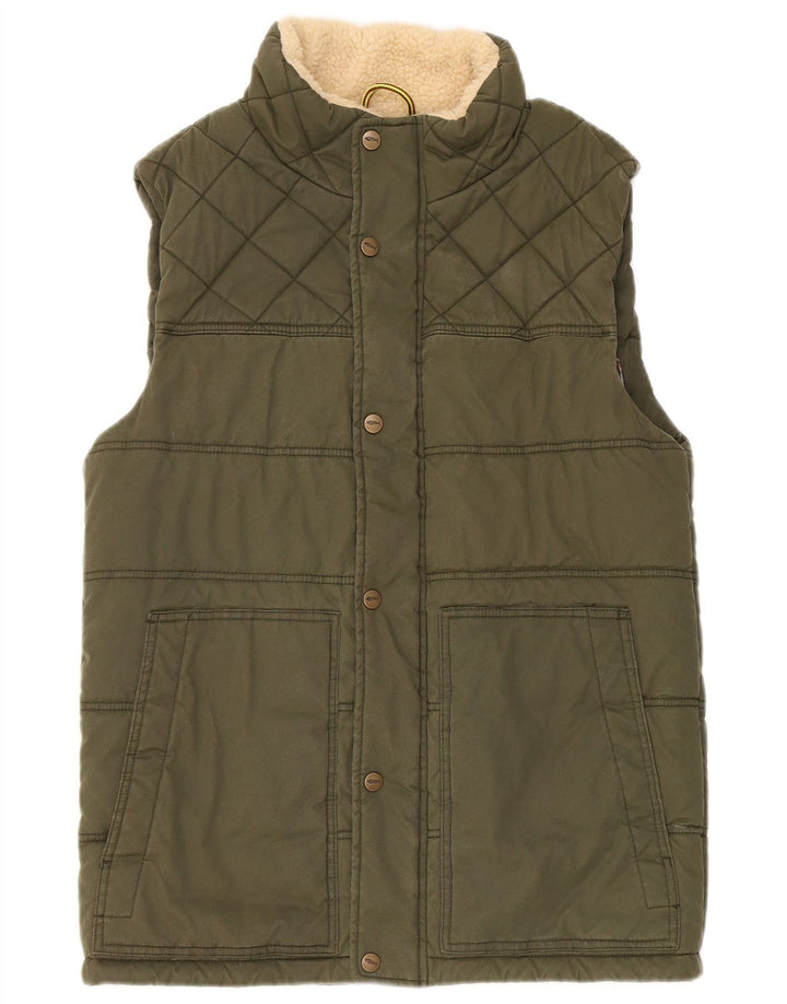 Weird Fish Chaleco acolchado para hombre UK 38 Small Verde Poliéster