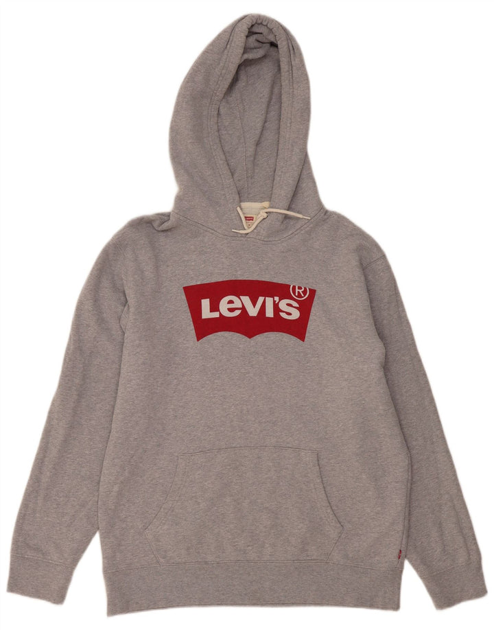 Levi's Hombre Sudadera Con Capucha Gráfica De Algodón Moteado Gris Medio