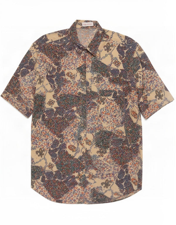 Vintage Mens Short Sleeve Shirt Size 42 16 1/2 Large Multicoloured Paisley