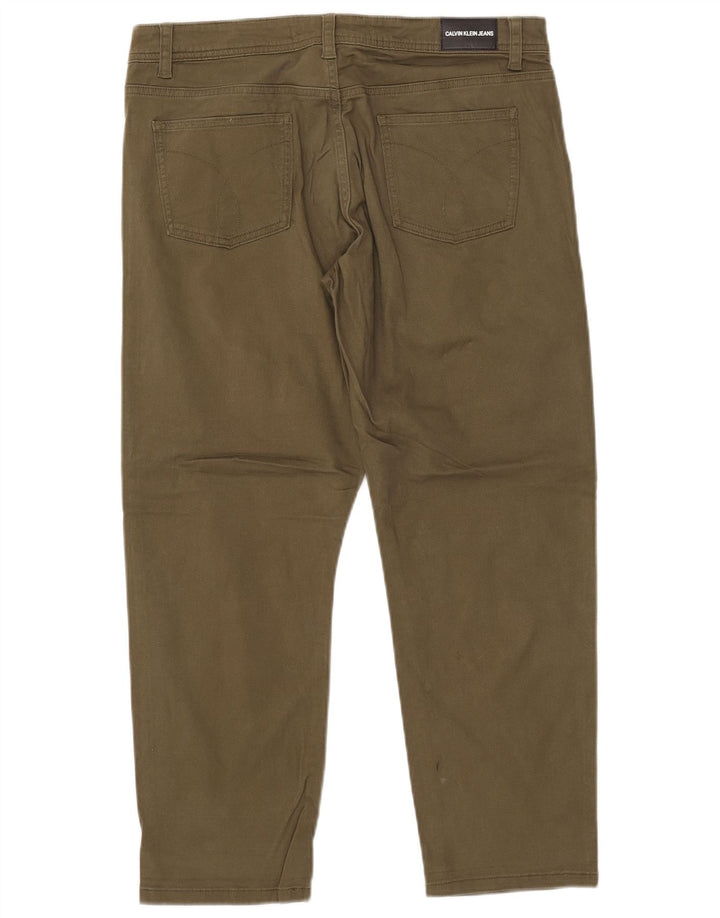 CALVIN KLEIN Pantalones cortos cónicos para mujer US 12 Large W34 L26 Caqui