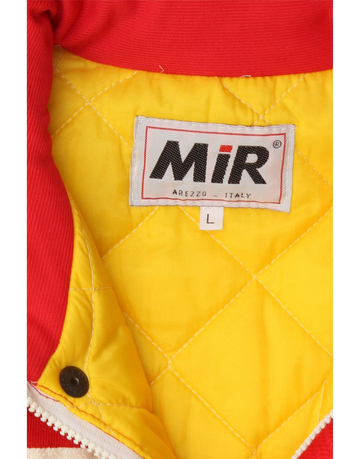 Vintage hombres acolchado abrigo Reino Unido 40 gran bloque de color rojo