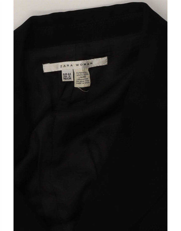 Zara Mujer Chaqueta Blazer De 2 Botones EU 44 XL Poliéster Negro