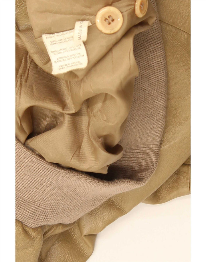 Vintage hombres cuero bomber chaqueta Reino Unido 42 XL Beige