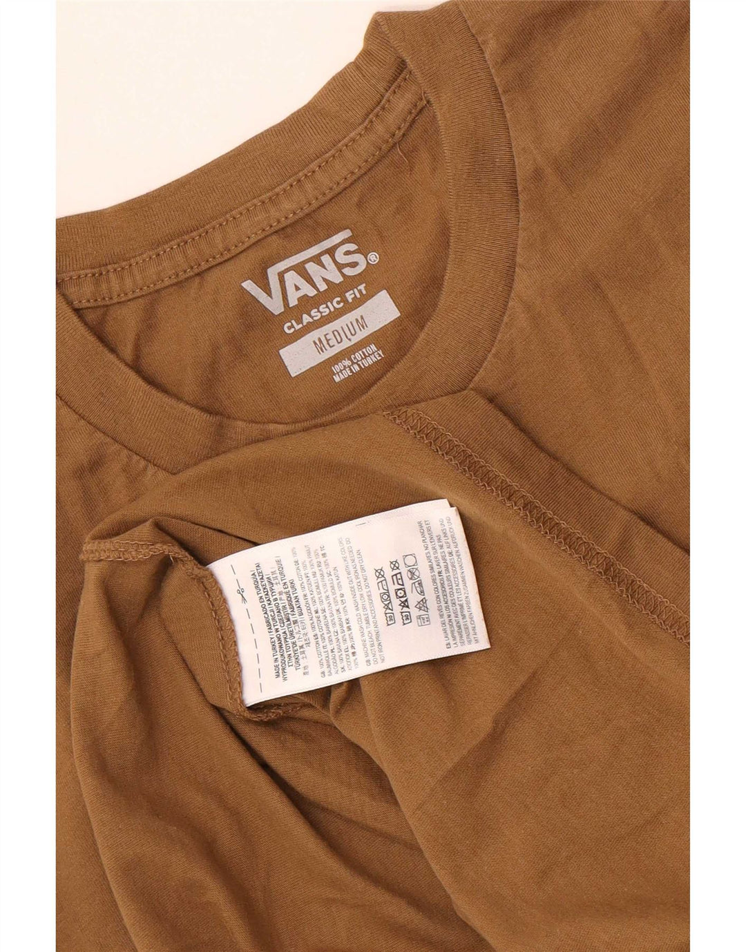 Vans Hombre Classic Fit Graphic Camiseta Top Algodón Beige Medio