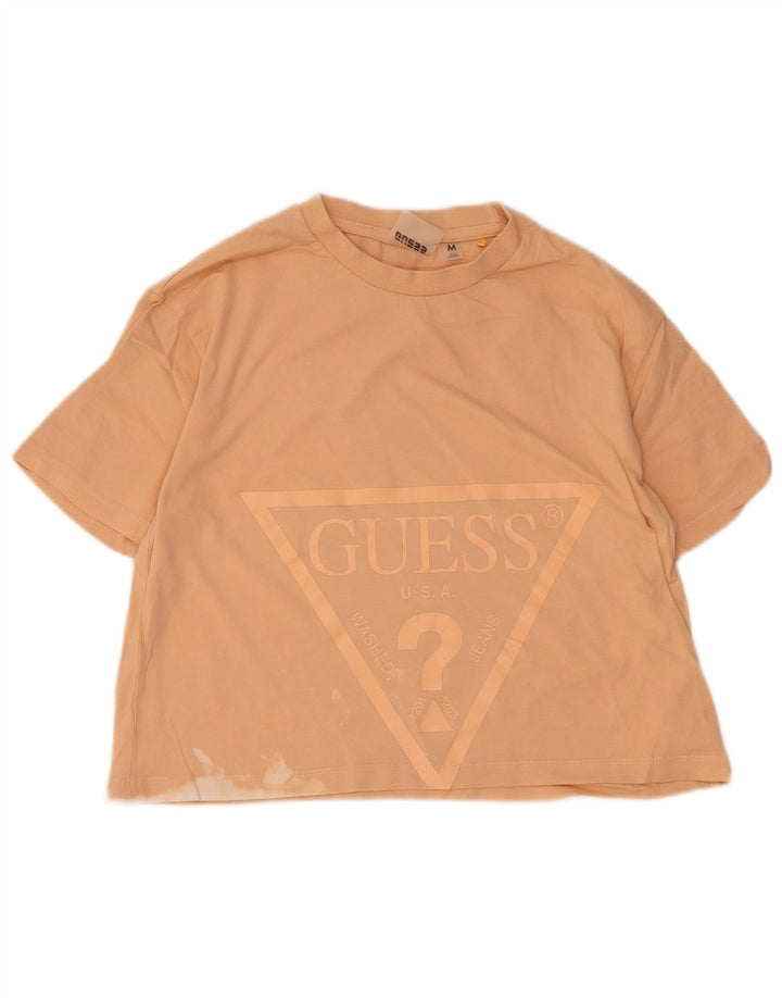 Guess Camiseta Corta Gráfica para Mujer UK 12 Medium Naranja