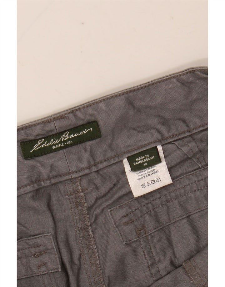 EDDIE BAUER Pantalones cargo rectos para mujer US 12 Large W35 L30 Algodón gris
