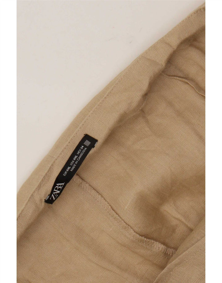 Zara Mujer Falda Pareo 2XL W34 Beige