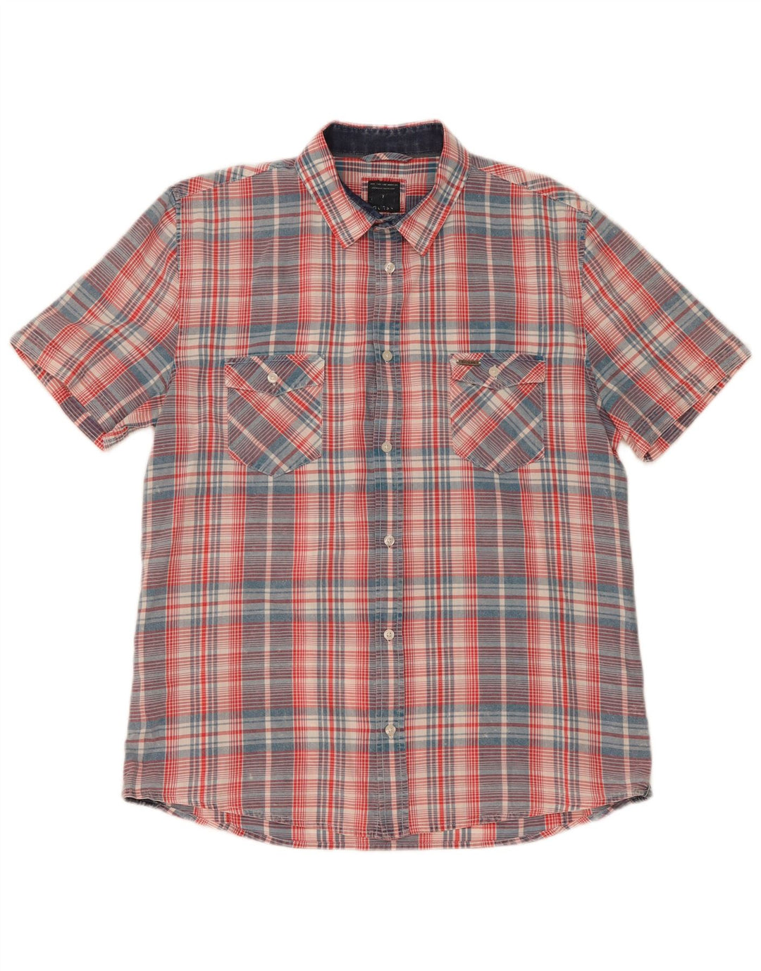 Guess Camisa Manga Corta Hombre XL Algodón Cuadros Multicolor