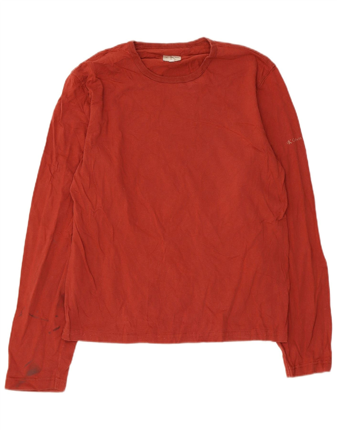 Calvin Klein Jeans Hombre Top Manga Larga Algodón Rojo Medio