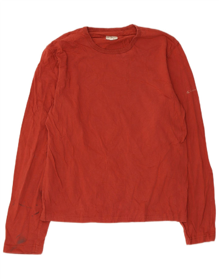 Calvin Klein Jeans Hombre Top Manga Larga Algodón Rojo Medio