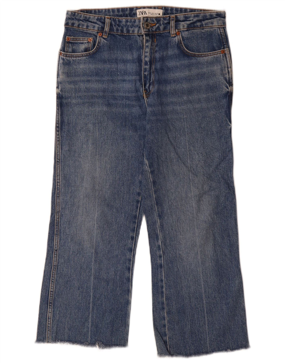 Zara Mujer Vaqueros Cropped EU 36 XS W26 L26 Azul