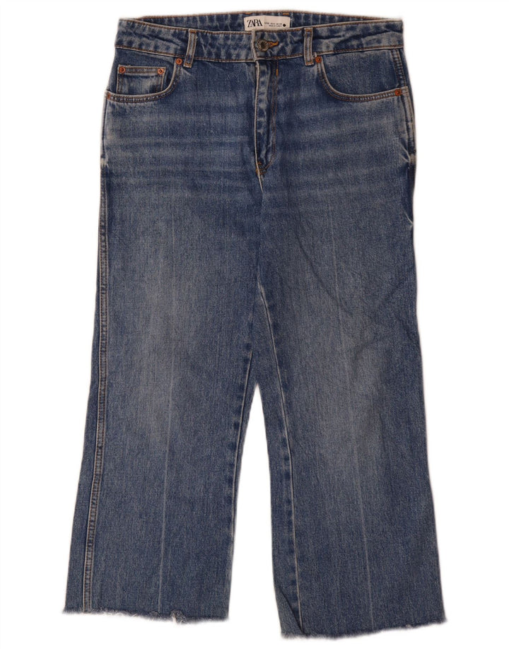Zara Mujer Vaqueros Cropped EU 36 XS W26 L26 Azul