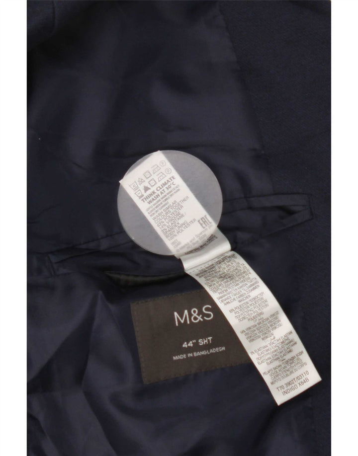 Marks & Spencer Chaqueta tipo blazer de 2 botones para hombre UK 44 XL Poliéster azul marino