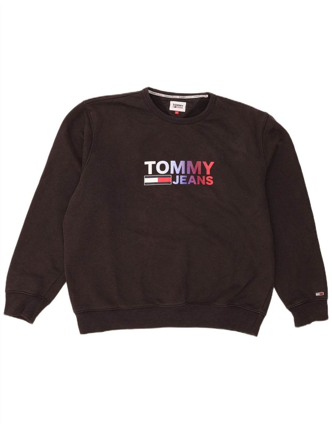Tommy Hilfiger Sudadera gráfica para hombre Jumper 2XL Algodón negro