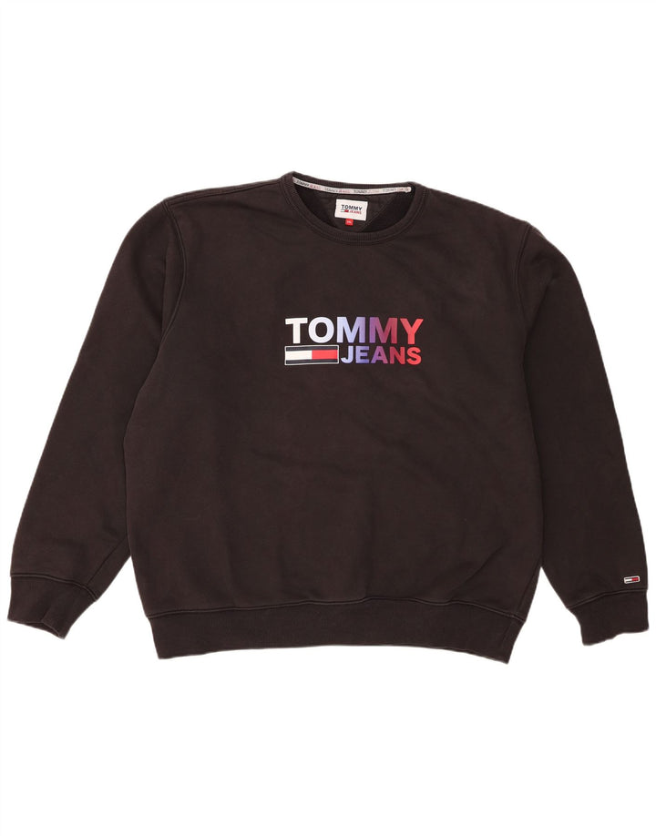Tommy Hilfiger Sudadera gráfica para hombre Jumper 2XL Algodón negro